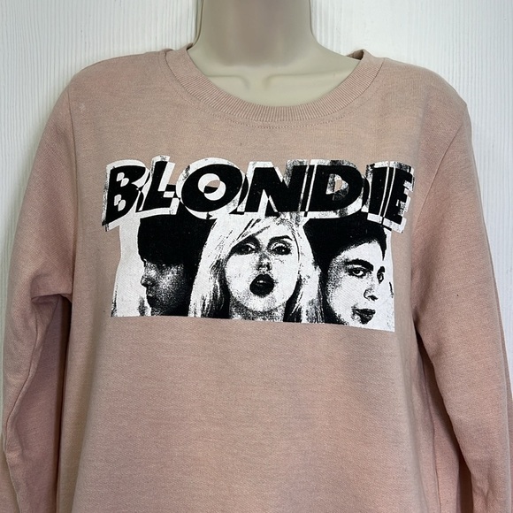 Blondie - Blondie Band Graphic Light Pink Long Sleeve Sweatshirt Size Small - Picture 3 of 10
